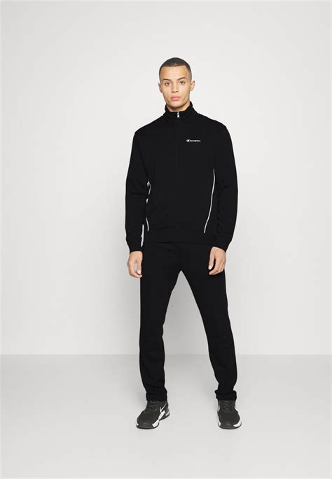 champion trainingsanzug schwarz|Champion FULL ZIP SUIT .